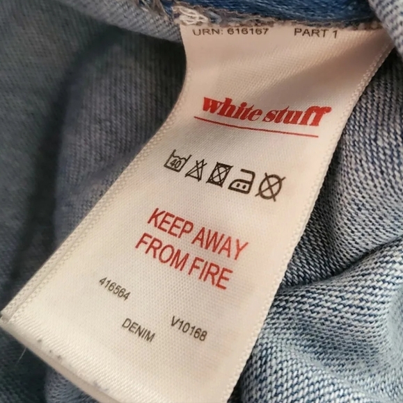White Stuff Denim Dress Button Back Detail Pocket 3/4 Sleeved size 8 uk - Picture 8 of 8